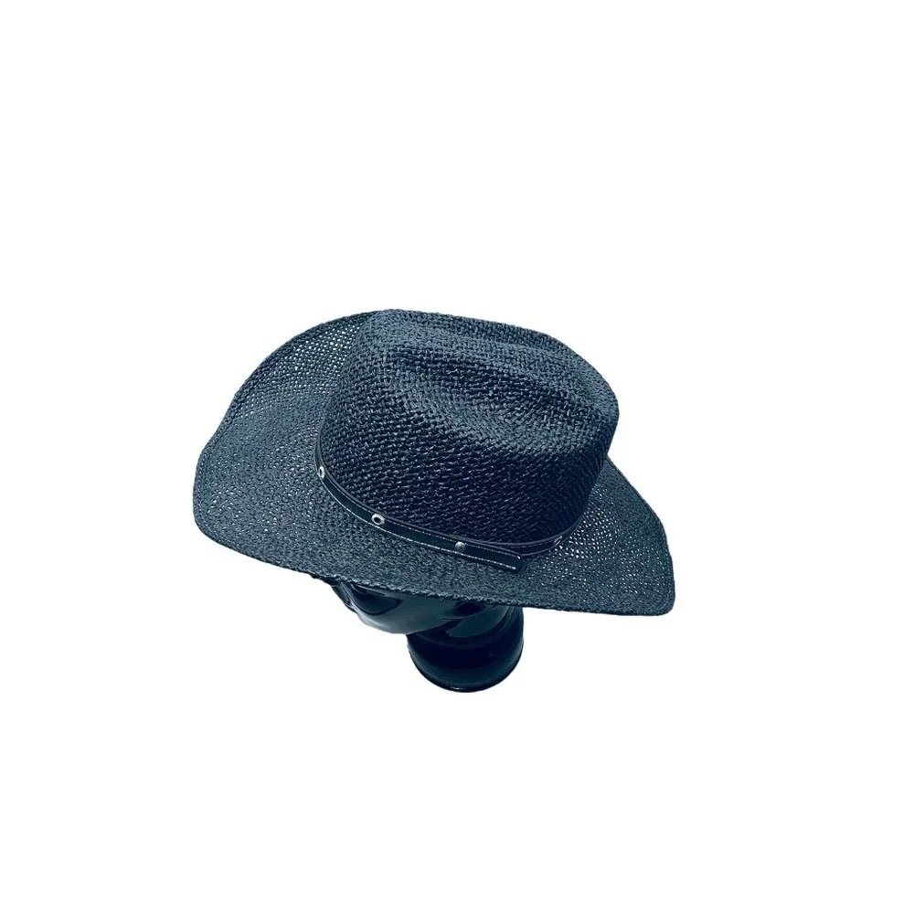 Tombstone Loom Explorer Black Hand Painted Unisex EXPLORER HAT Size 6 3/4